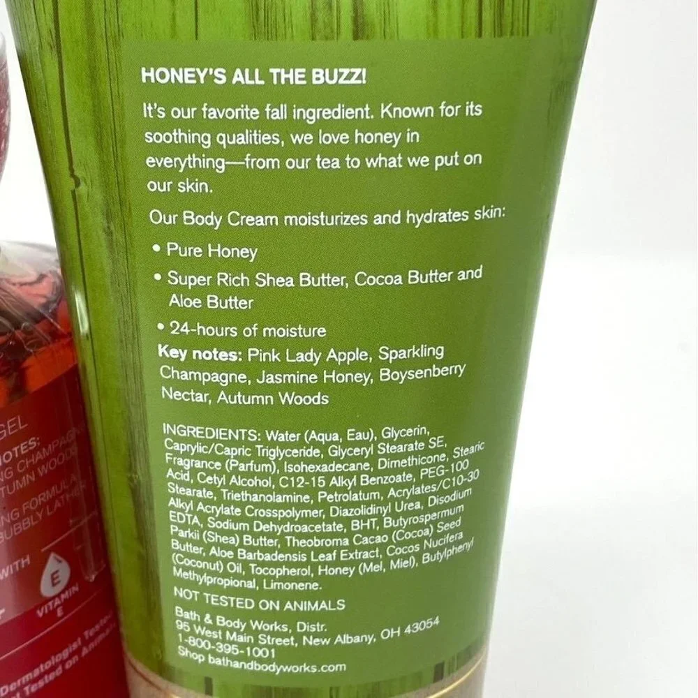 Bath & Body Works Champagne Apple Honey Body Cream/ Shower Gel
